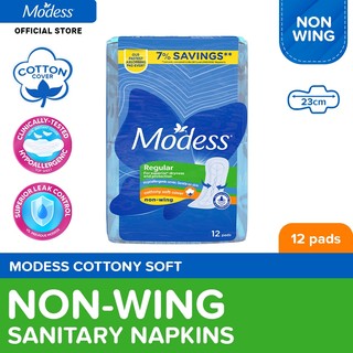 Modess Regular Cottony Soft Non-Wing Sanitary Napkin 12s