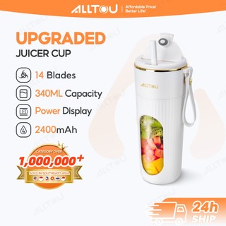 ALLTOU 2 IN 1Juicer Cup Wireless 350ML Portable  Blender for Fruits and Vegetables Typce-C Charging