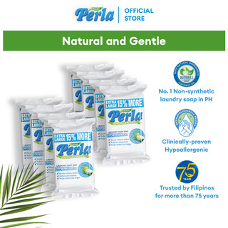 Perla Cut Laundry Bar 110g – Set of 8 Original White | Coconut Oil | Hypoallergenic | Home Care