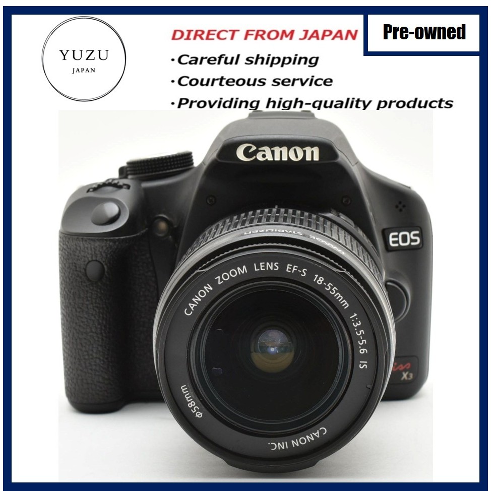 Pre-owned Product Canon EOS kiss x3 Rebel T1i (500D) DSLR Camera Kit with EF-S 18-55mm IS Lens | Per