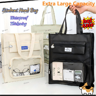 Large Capacity Schoolbag Student Handbag Laptop Bag Simple Tote Bag Waterproof Tutorial Bag File Bag