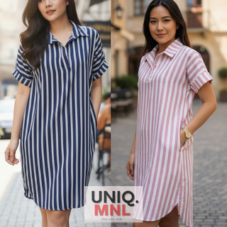 UNIQ.MNL Audrey Stripes Casual Polo Dress for Women