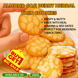 【BUY 1 TAKE 1】Almond Goji Berry Herbal Thin Cookies - Crisp & Nutty | Sugar Free | No Additive