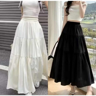 Tokyo  Korean Ruffle Maxi Full Length Skirt