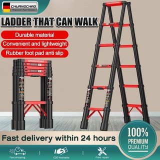 Multi-Purpose Telescopic Ladder,Extendable Folding Ladder, Non-Slip Steps, 500 kg Load Capacity