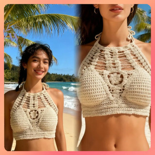 Crocheted Women's Summer Beach Set, Hawaiian Style