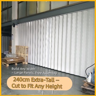 Customizable 6mm PVC Folding Sliding Door – DIY Ultra-High 240cm, Adjustable Width