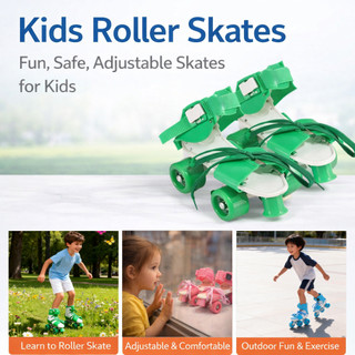 Roller Skates for Kids Adjustable Skates Shoes Roller Blades for Kids Double Row Four Wheel Outdoor