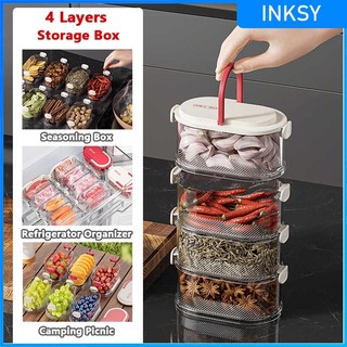 5-layer Food Storage Container, Seasoning Box Refrigerator Organizer Compartment Food Keep Fresh