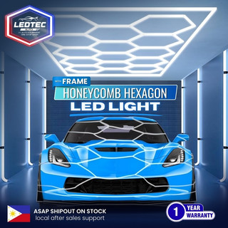 LEDTEC Hexagon LED Lighting Car Detail Garage Workshop Retail Light Honeycomb Hex 8x16 ft | Car Wash