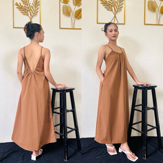 SPAGHETTI STRAP BACKLESS COTTON LINEN FOR WOMEN
