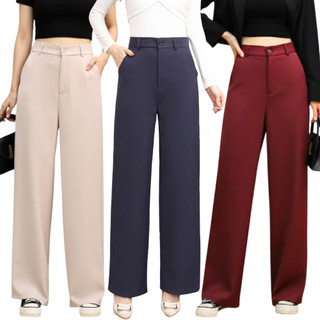 Non-Garter Trouser Pants Wide-Leg High Waist Size 25 to 29 #232 Thick Waistband Office Lady Chic