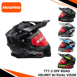 VISOR HELMET 777-2 OFF ROAD HELMET W/DUAL VISOR W/DUAL VISOR YAMAS ACCESSORIES Free Size 55-60cm