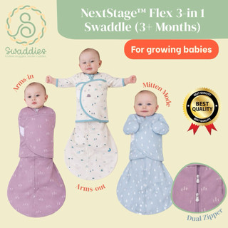 NEW! Swaddies NextStage™️ Flex 3-in-1 Transitional Swaddle Hands up Dual Zipper