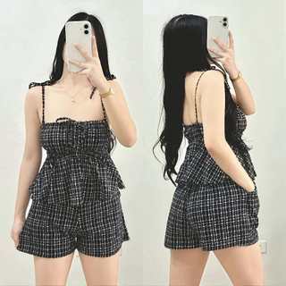 DBS LEAH Terno Coords Top with Shorts Crepe Fabric SMALL to LARGE Casual Sexy Cute Korean Summer
