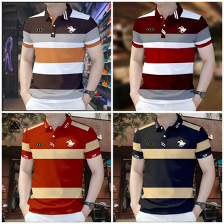 (Clearance Sale )2026 New Men's Polo Shirt Striped Business Party Polo Shirt Men's Breathable Top