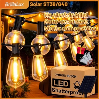 【Free gifts】Solar Light Light Outdoor Waterproof ST38/G40 String Lights Outdoor light Solar