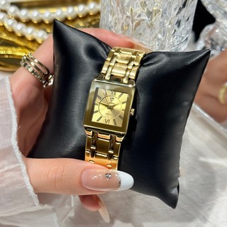 LIEBIG L1029 Waterproof Women Watch Quartz Stainless Steel Fashion Elegant Gold Black Square Watch