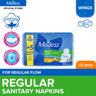 Modess Regular Cottony Soft with Wings Sanitary Napkins 32s