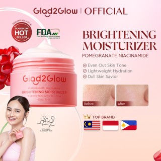 [TOP] Glad2Glow Pomegranate Facial Moisturizer Niacinamide Brightening Glowing Dull Skin & Sensitive