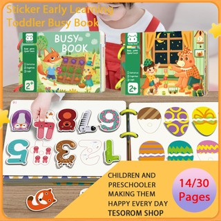 14/30Pages Busy Book Kids Hand On Sticker Game Reusable Early Educational Learning Cognition Toys