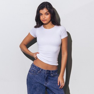 MERA Renata Cotton Short Sleeve T-Shirt Slim-fitting Crew Neck