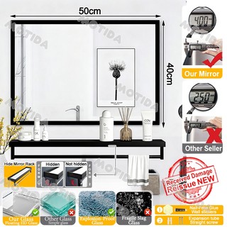 Rectangle Bathroom Mirror with Rack Wall Mounted Mirror shelf/mirror hanging mirror