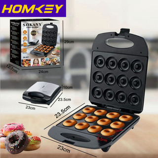 Homkey Donut Maker Machine Mini Donut Maker Double Sided Heating Breakfast Machine Cake Waffle Maker