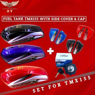 HY MOTORPARTS SHOP TMX155 FUEL TANK WITH COVER & CAP HEAVY DUTY MOTORCYCLE PARTS BLUE RED BLACK