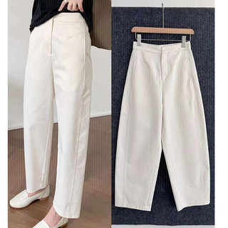 Huilishi Women's 9-point wide-leg pants casual workwear suit pants high waist straight pants