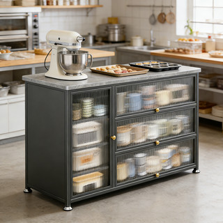 Rock-Panel Kitchen Storage Cabinet Household Dining Side Cabinet Multi-Functional Storage Shelf