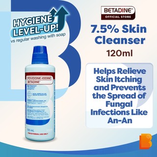 BETADINE® Skin Cleanser 120ml - Antiseptic Cleanser for Hygiene, Fungal & Odor Protection
