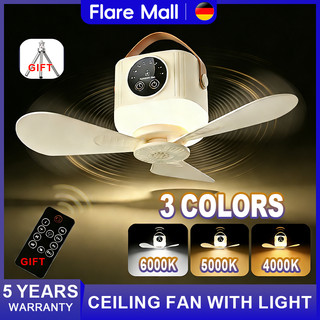 Flare ceiling fan with light Portable Camping Fan Rechargeable LED Hanging Tent lamp With Remote