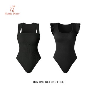 [Hottie Diary] Buy One Get One Free Ruffled Sleeve & Strappy Square Neck, Lightweight, Breathable