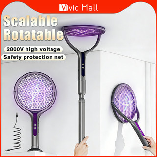 Vivid Scalable Mosquito Electric Killer Mosquito Killer Racket Rechargeable Swatter Rotatable Killer