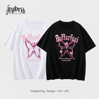 COVOLEN Butterfly Graphic T-shirt For Women Oversize Purple Tees