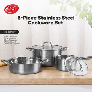 Chef's Gallery Stainless Steel Cookware Set 5pcs