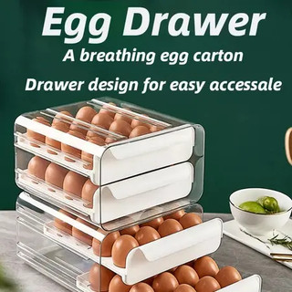 Egg Storage Box 2 Layer Grids Household Kitchen Organizer for Kitchen Egg Holder