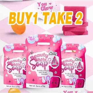 BUY1 TAKE2 Beauty White Soap 5pcs per pouch 70grams with Sea Buckthorn, Snail Extract MICRO PEELING