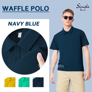 Simple Rush Unisex Waffle Polo Shirt | Navy Blue Fashion Polo, Comfortable & Stylish