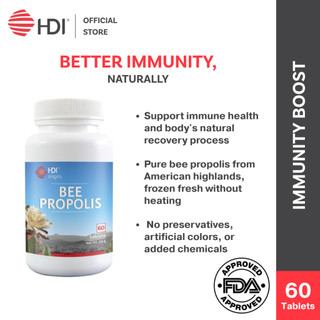 HDI Origins™ Bee Propolis | Supports Immune Health and Body Natural Recovery | 60 Tablets