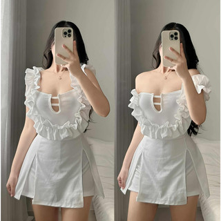 DBS JADE Ruffle Top with Skorts Terno Quality Crepe Fabric SMALL to LARGE Casual Sexy Korean Summer