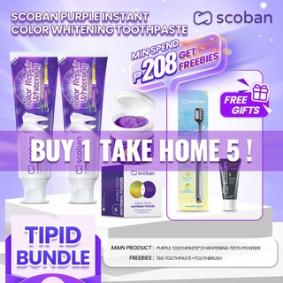 Scoban Purple Whitening Toothpaste Instant Stain Removal & Color Correction Strengthens Enamel Safe