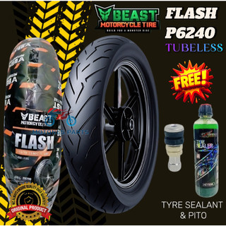 Beast Flash (P6240) / Beast Tire X3M Tubeless Tire Original Motorcycle With Free Sealant and Pito