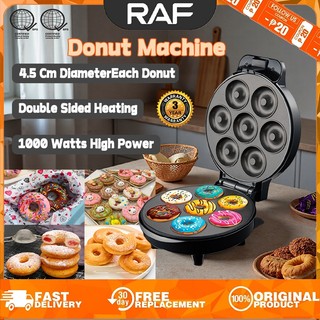 RAF Donut Maker 7/8 Holes 1000W Double-sided heating Mini Doughnut Maker Non Stick Easy clean