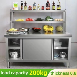 Island Cabinet For Kitchen Sink Stainless Counter Top Prep Table Sideboard Pantry Cabinet Storage