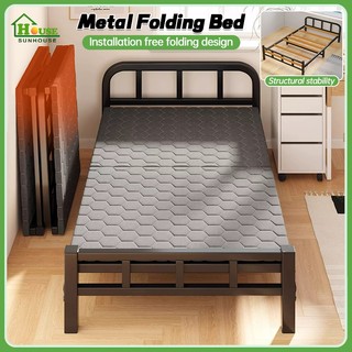 Metal Folding Bed Heavy Duty 70/90/120CM Bed Frame Double/Single Portable 8 Styles Foldable