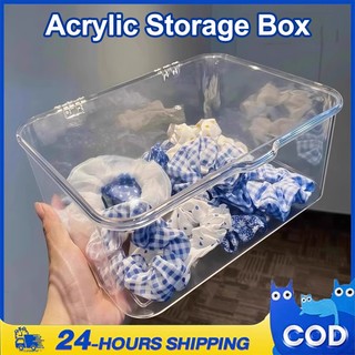 Large Capacity Transparent Storage Box Flip Lid Multipurpose Organizer Stackable Desktop Storage Box