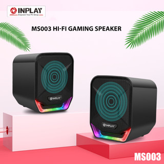 Inplay MS003 Mini RGB Speakers 3D Surround Shocking Bass Boost USB+3.5mm Port For Laptop / Dsektop