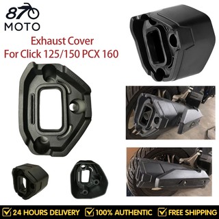 87 Moto Click 125 Click 150 Exhaust Cover Extension Black Carbon Muffler Endcap For Click V2